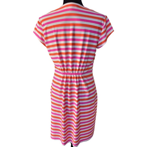 Jude Connally multicolored stripped summer dress fit and flare liquid size M - Picture 10 of 10